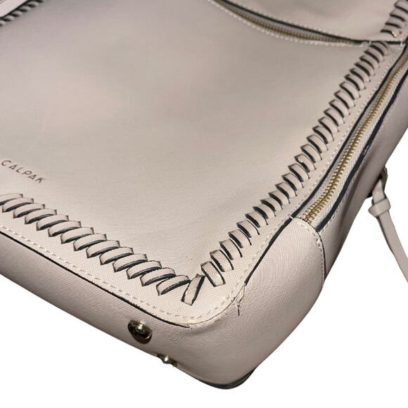 Calpak 15" Taupe Faux Leather Laptop Backpack Travel Carry on Luggage - Picture 7 of 7